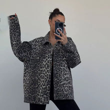 Load image into Gallery viewer, Vintage Street Casual Leopard Print Denim Jacket