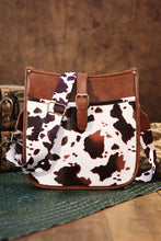 Load image into Gallery viewer, Western Cowboy Style Brown Cow Print Crossbody Bag