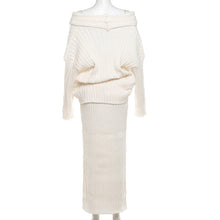 Load image into Gallery viewer, Stretch Off-Shoulder Sweater And Long Skirt Set