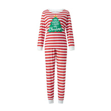 Load image into Gallery viewer, Red and White Striped Christmas Tree Fmalily Matching Pajamas Sets