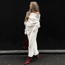 Load image into Gallery viewer, Stretch Off-Shoulder Sweater And Long Skirt Set