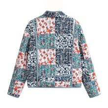 Load image into Gallery viewer, Floral Patchwork Print Drop Shoulder Jacket