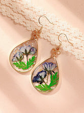 Load image into Gallery viewer, Blue Sulphureus Cosmos Resin Drop Earring