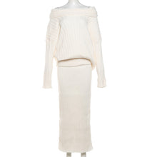 Load image into Gallery viewer, Stretch Off-Shoulder Sweater And Long Skirt Set