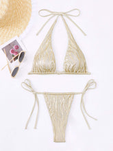 Görseli Galeri görüntüleyiciye yükleyin, Two-Piece Lace-Up Lamé Glitter Bikini