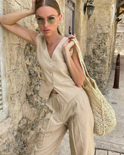 Carica l&#39;immagine nel visualizzatore di Gallery, Cotton Slim Waistcoat Trousers Suit