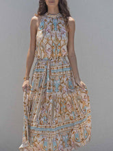 Load image into Gallery viewer, Exquisite Satin Ocean Treasure Print Maxi Dress