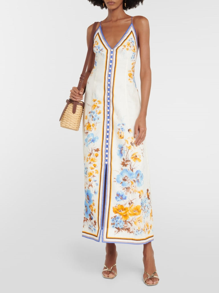 Halcyon Slip Printed Midi Dress