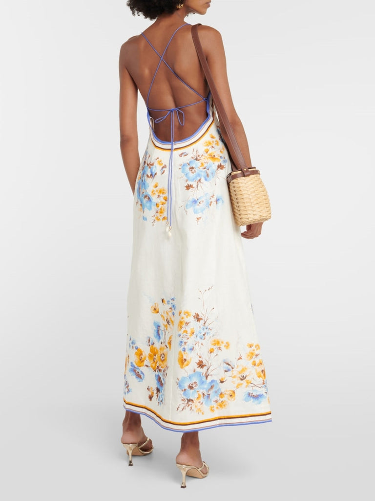 Halcyon Slip Printed Midi Dress