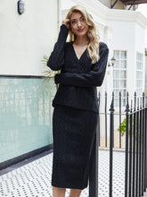 Load image into Gallery viewer, Casual Knit V-Neck Sweater &amp; Bodycon Skirt Set