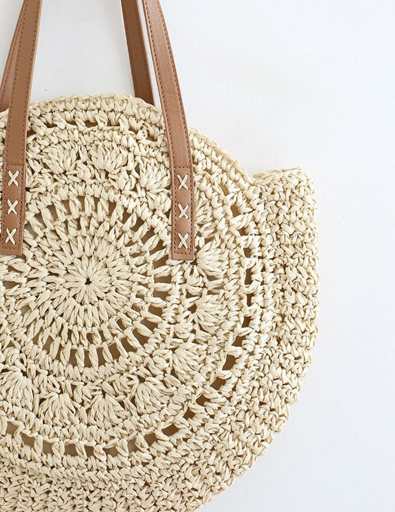 Round Straw Tote Bag