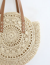 Load image into Gallery viewer, Round Straw Tote Bag