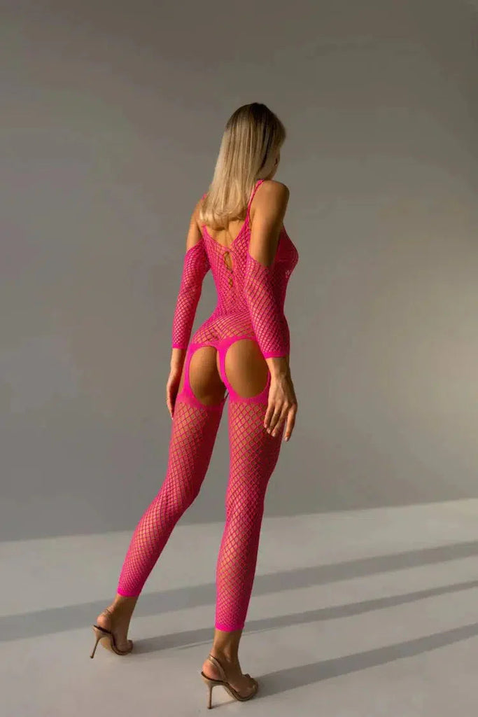 Roxy's Pink Crotchless Bodystocking