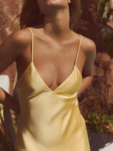 Load image into Gallery viewer, Satin Midi Dress - Yellow