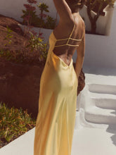 Load image into Gallery viewer, Satin Midi Dress - Yellow