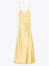 Load image into Gallery viewer, Satin Midi Dress - Yellow