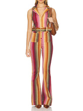 Načíst obrázek do prohlížeče Galerie, Colorful Stripe Stretch Denim Jumpsuit