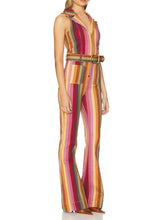 Načíst obrázek do prohlížeče Galerie, Colorful Stripe Stretch Denim Jumpsuit