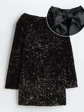 Load image into Gallery viewer, Sequined Tie-back Dress