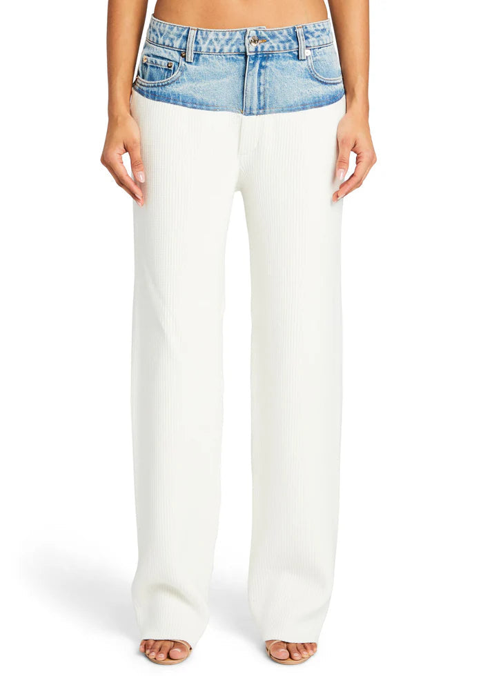 knitted patchwork jeans