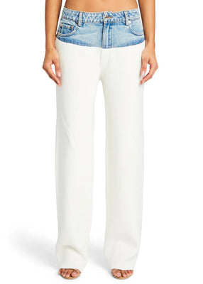 knitted patchwork jeans