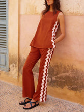 Laden Sie das Bild in den Galerie-Viewer, Sleeveless Loose Slit Top And Wide-Leg Pants Set