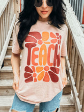 Load image into Gallery viewer, Teach - With Fun Flower Petal Graphic Tee