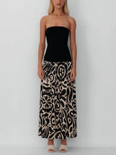 Laden Sie das Bild in den Galerie-Viewer, Fashionable Strapless Floral Print Maxi Dress