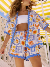 Carregar imagem no visualizador da galeria, Vacation Ocean Fun Printed Loose Shirt