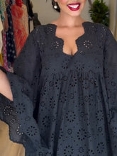Load image into Gallery viewer, Elegant Black Hollow Pattern Dress