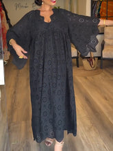 Load image into Gallery viewer, Elegant Black Hollow Pattern Dress