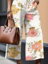 Load image into Gallery viewer, Floral Capri Pants and Loose Shirt Linen Set