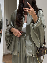 Load image into Gallery viewer, Brown Jacket + Drawstring Pants Casual Two-piece Suit