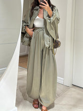 Load image into Gallery viewer, Brown Jacket + Drawstring Pants Casual Two-piece Suit