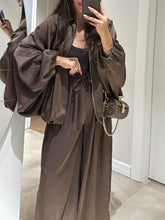 Load image into Gallery viewer, Brown Jacket + Drawstring Pants Casual Two-piece Suit