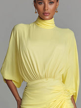 Indlæs billede til gallerivisning Bright Yellow Drape Comfortable Blended Maxi Dress