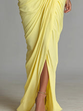 Indlæs billede til gallerivisning Bright Yellow Drape Comfortable Blended Maxi Dress