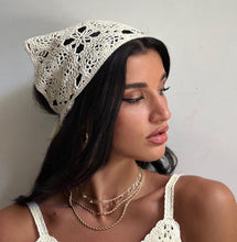 Load image into Gallery viewer, Hand Crochet Lace Bandana