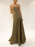 Elegant Satin One-Shoulder A-Line Maxi Dress