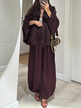 Load image into Gallery viewer, Brown Jacket + Drawstring Pants Casual Two-piece Suit