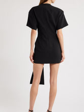 Load image into Gallery viewer, Draped Belted Mini Dress