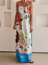 Görseli Galeri görüntüleyiciye yükleyin, Refined Sensation Satin Unique Print Maxi Dress