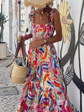 Carregar imagem no visualizador da galeria, Unique Beach Vacation Printed Halter Hem Dresses