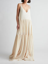 Load image into Gallery viewer, Elegant Resort Deep V-Neckline Strappy Maxi Dress