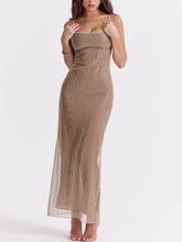 Load image into Gallery viewer, Cafe Au Lait Beaded Maxi Dress