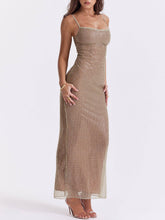 Load image into Gallery viewer, Cafe Au Lait Beaded Maxi Dress