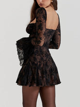 Load image into Gallery viewer, Black Lace Corset Dress