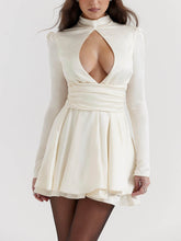 Load image into Gallery viewer, Ivory Bow Mini Dress