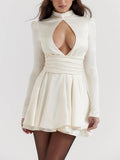 Ivory Bow Mini Dress