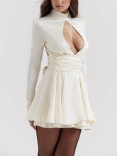 Load image into Gallery viewer, Ivory Bow Mini Dress